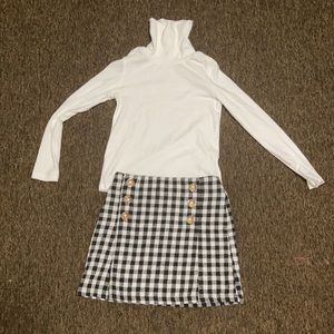 Skirt and thin sweater for winter